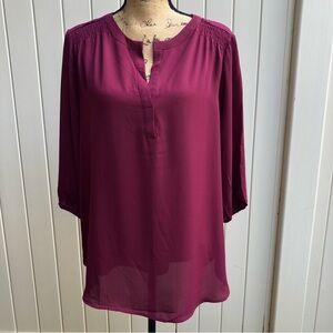 Pleione women's blouse wine medium NWOT